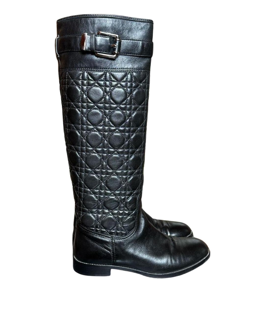 CHRISTIAN DIOR Черные кожаные сапоги, фото 1