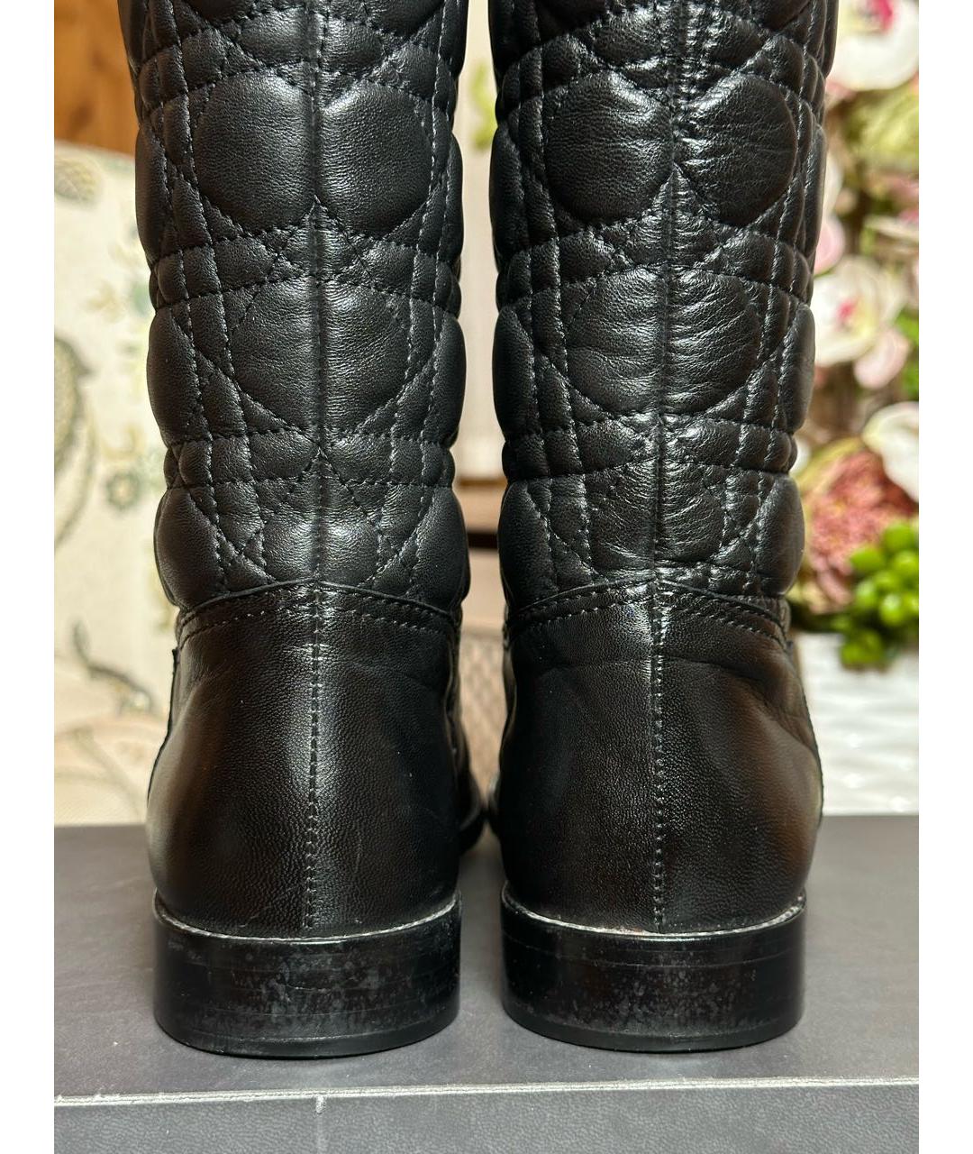 CHRISTIAN DIOR Черные кожаные сапоги, фото 4