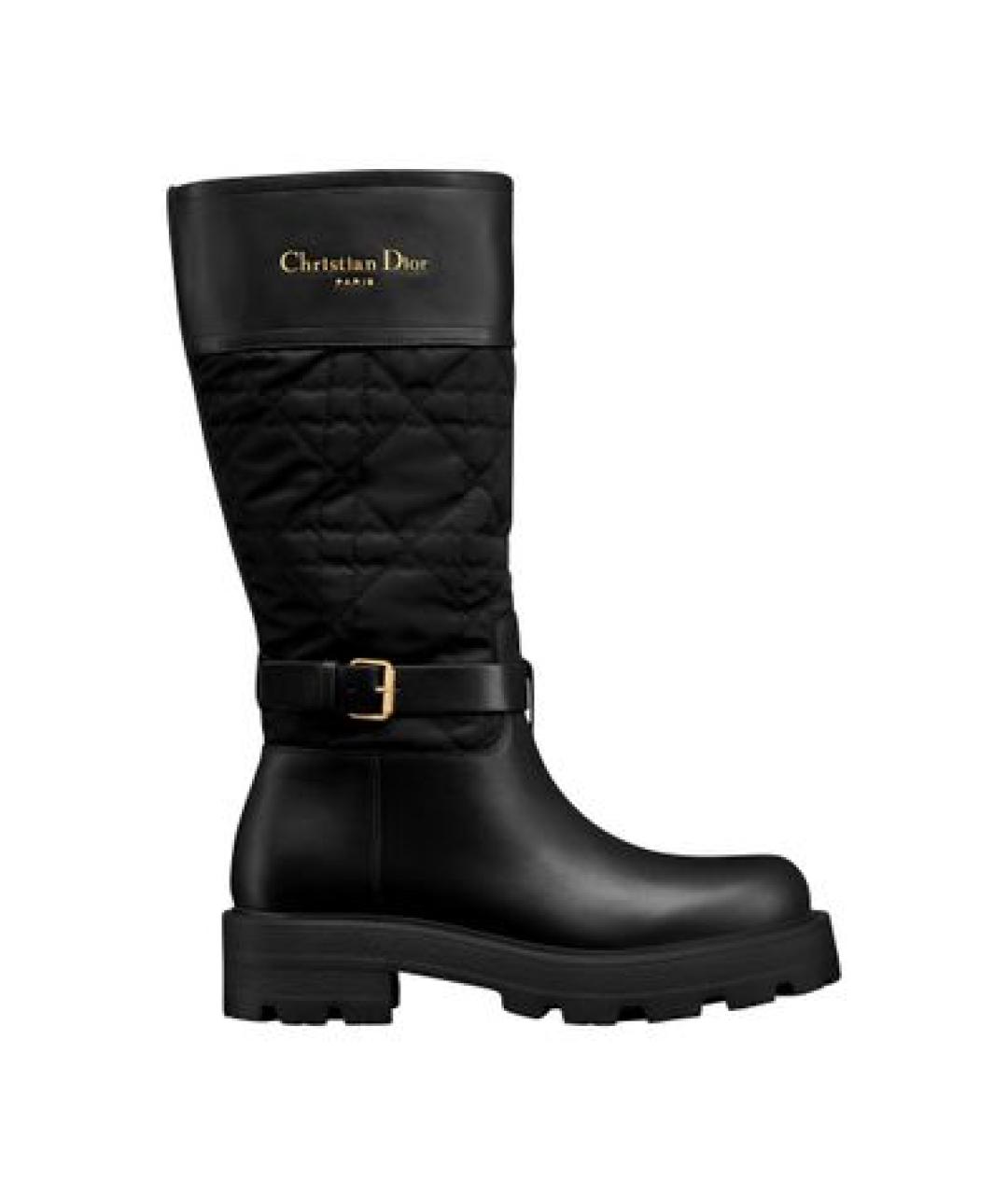 CHRISTIAN DIOR Черные кожаные сапоги, фото 1