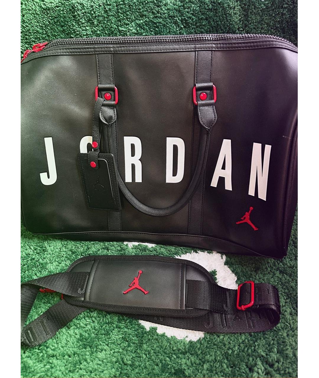 JORDAN Черная дорожная/спортивная сумка из искусственной кожи, фото 8