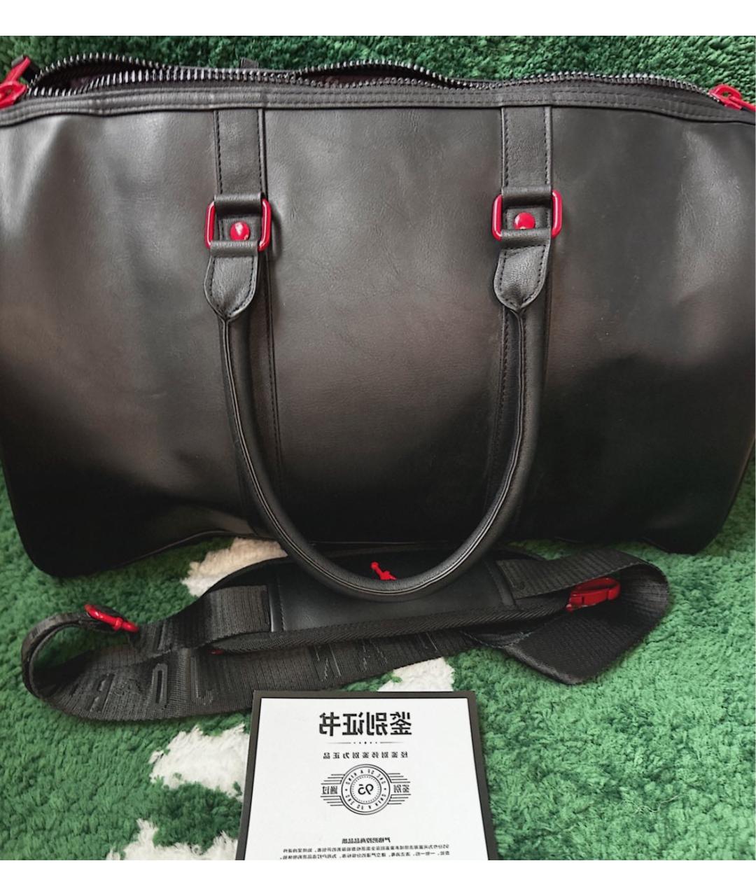 JORDAN Черная дорожная/спортивная сумка из искусственной кожи, фото 3