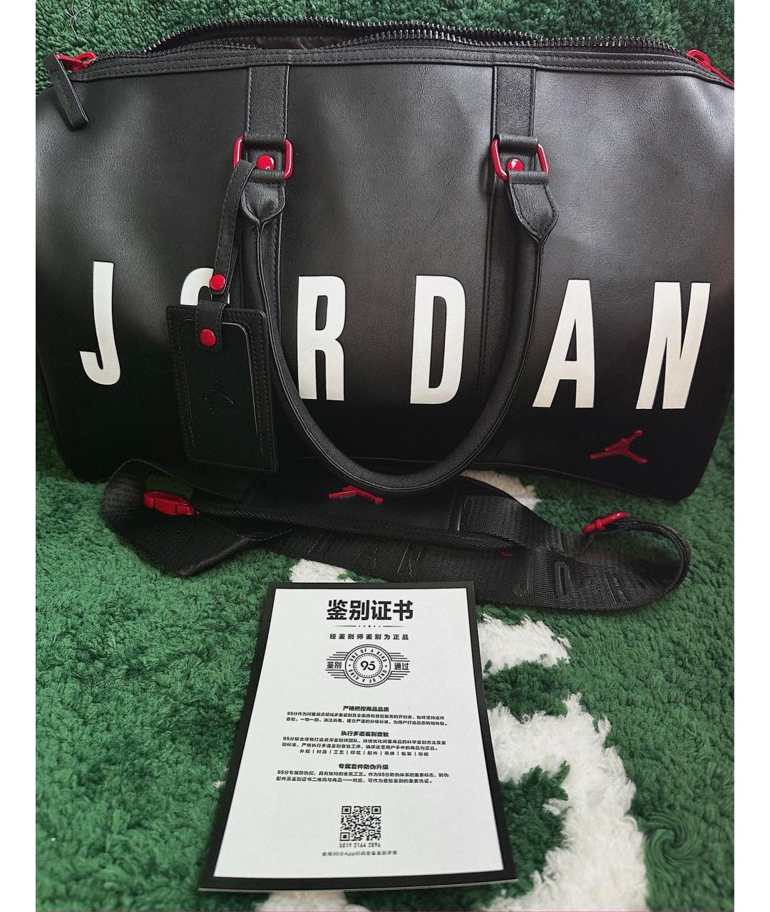 JORDAN Черная дорожная/спортивная сумка из искусственной кожи, фото 7