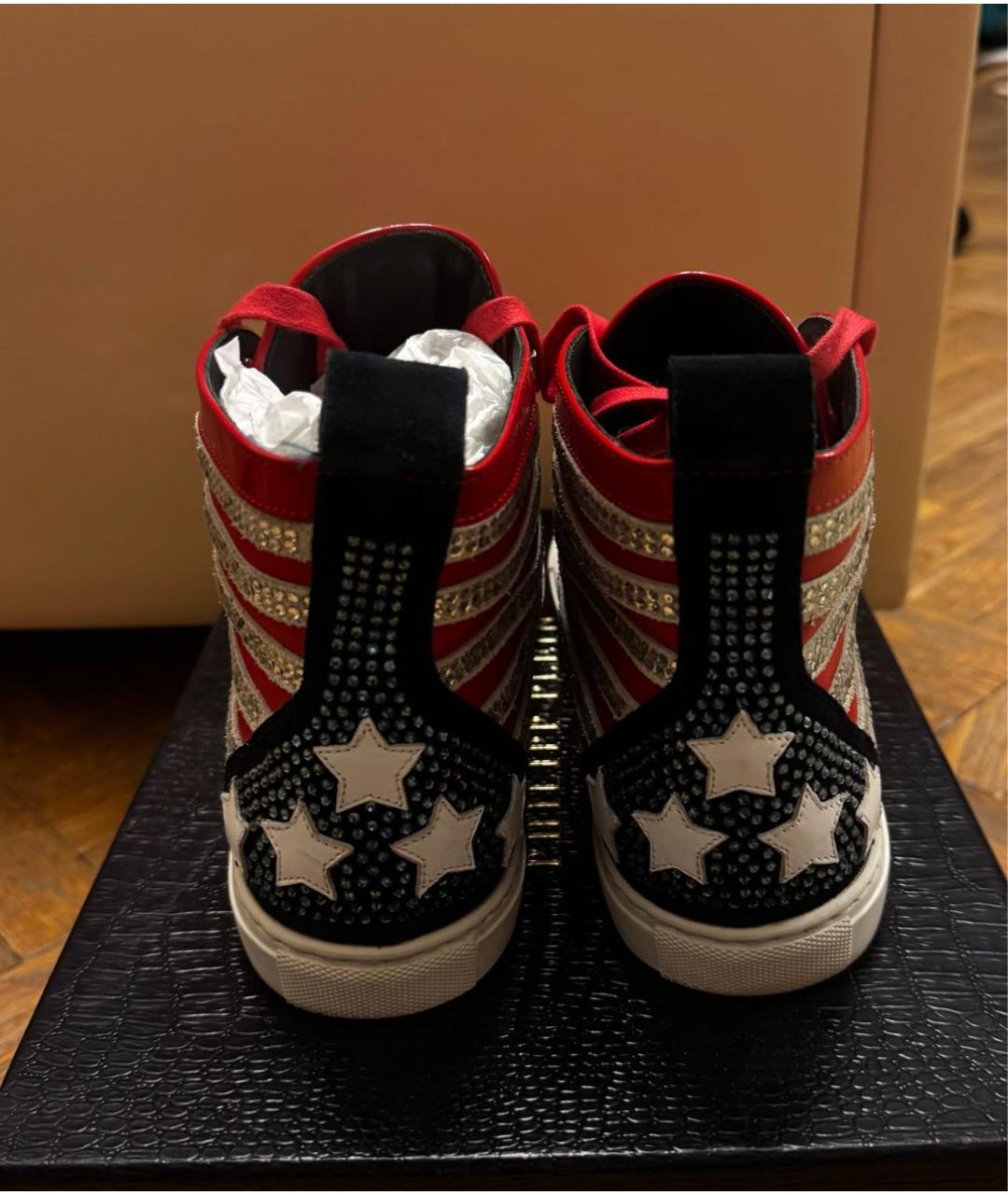 PHILIPP PLEIN Красные кожаные кеды, фото 5