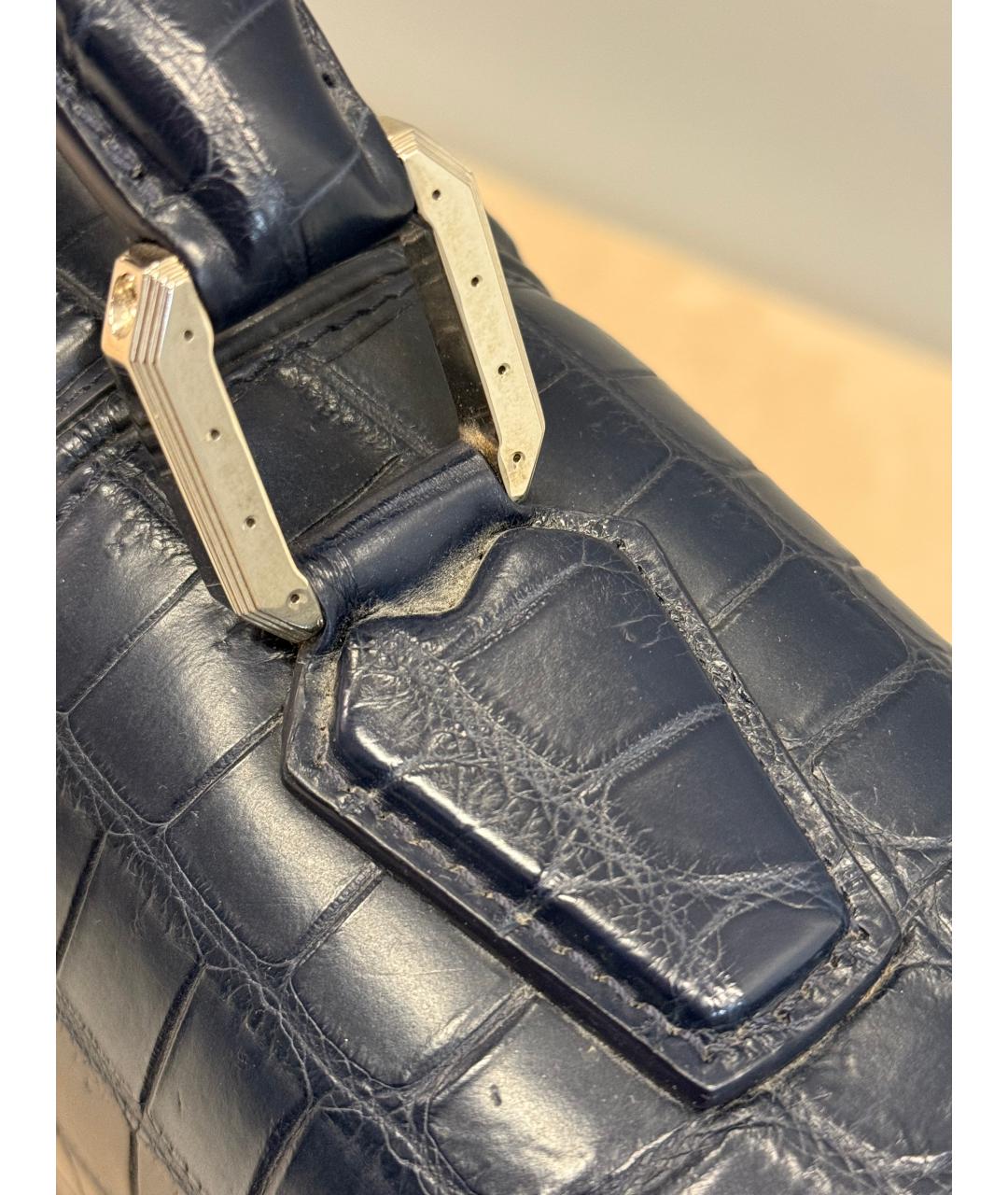 STEFANO RICCI Темно-синий портфель из экзотической кожи, фото 2