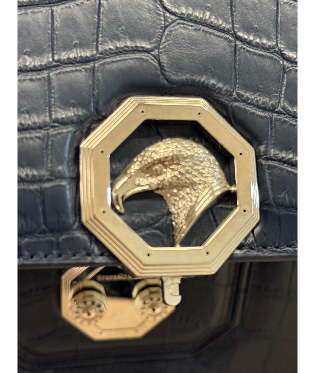 STEFANO RICCI Темно-синий портфель из экзотической кожи, фото 7