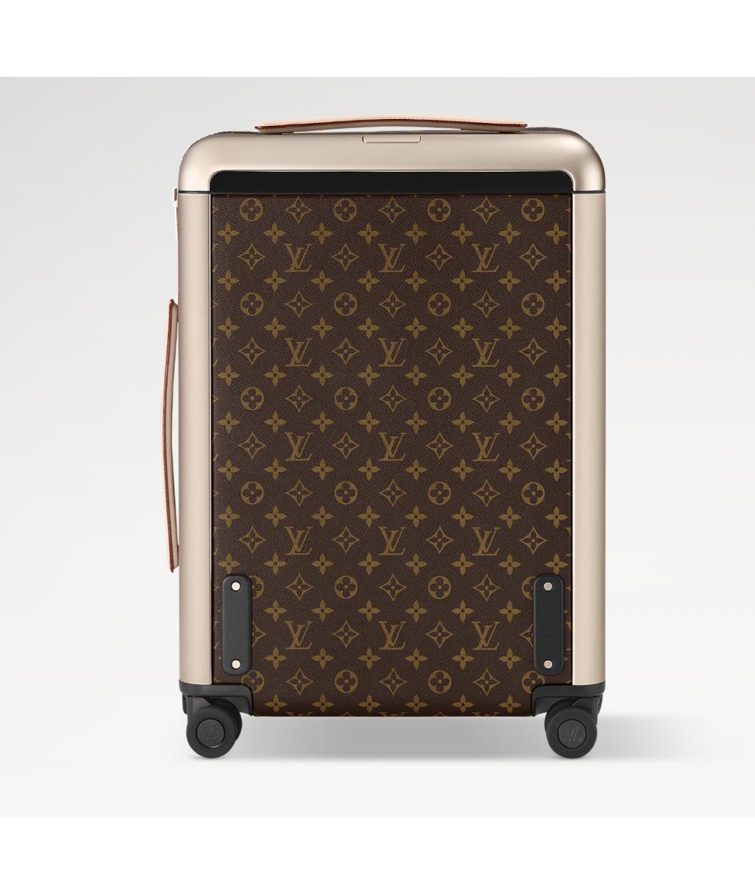 LOUIS VUITTON Коричневый кожаный чемодан, фото 5