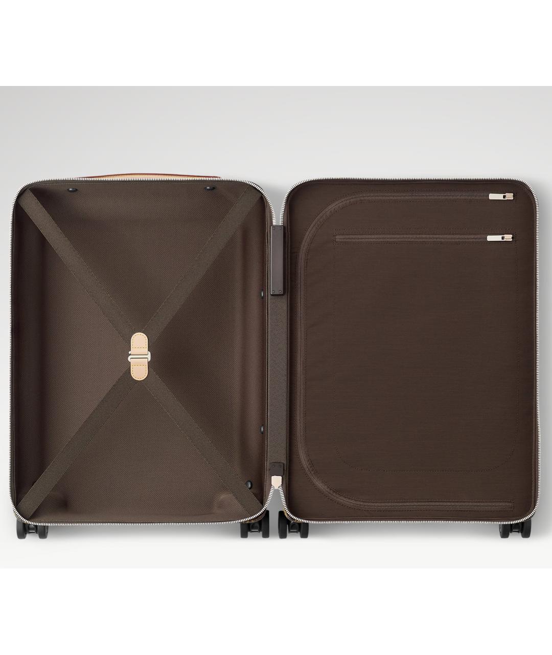 LOUIS VUITTON Коричневый кожаный чемодан, фото 4