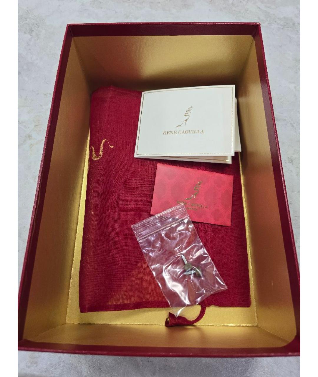 RENE CAOVILLA Золотые кожаные босоножки, фото 6