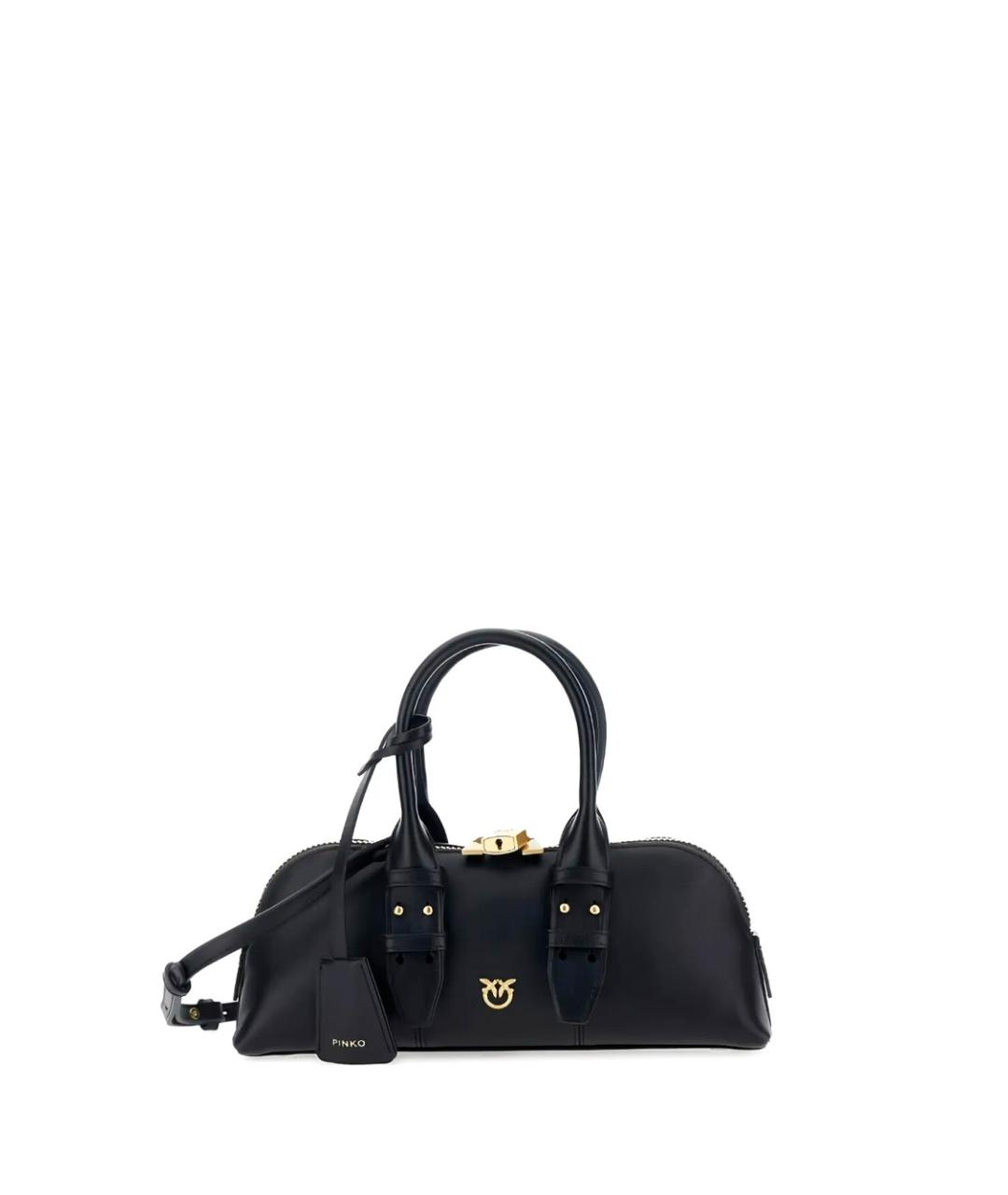 PINKO Черная кожаная дорожная/спортивная сумка, фото 1