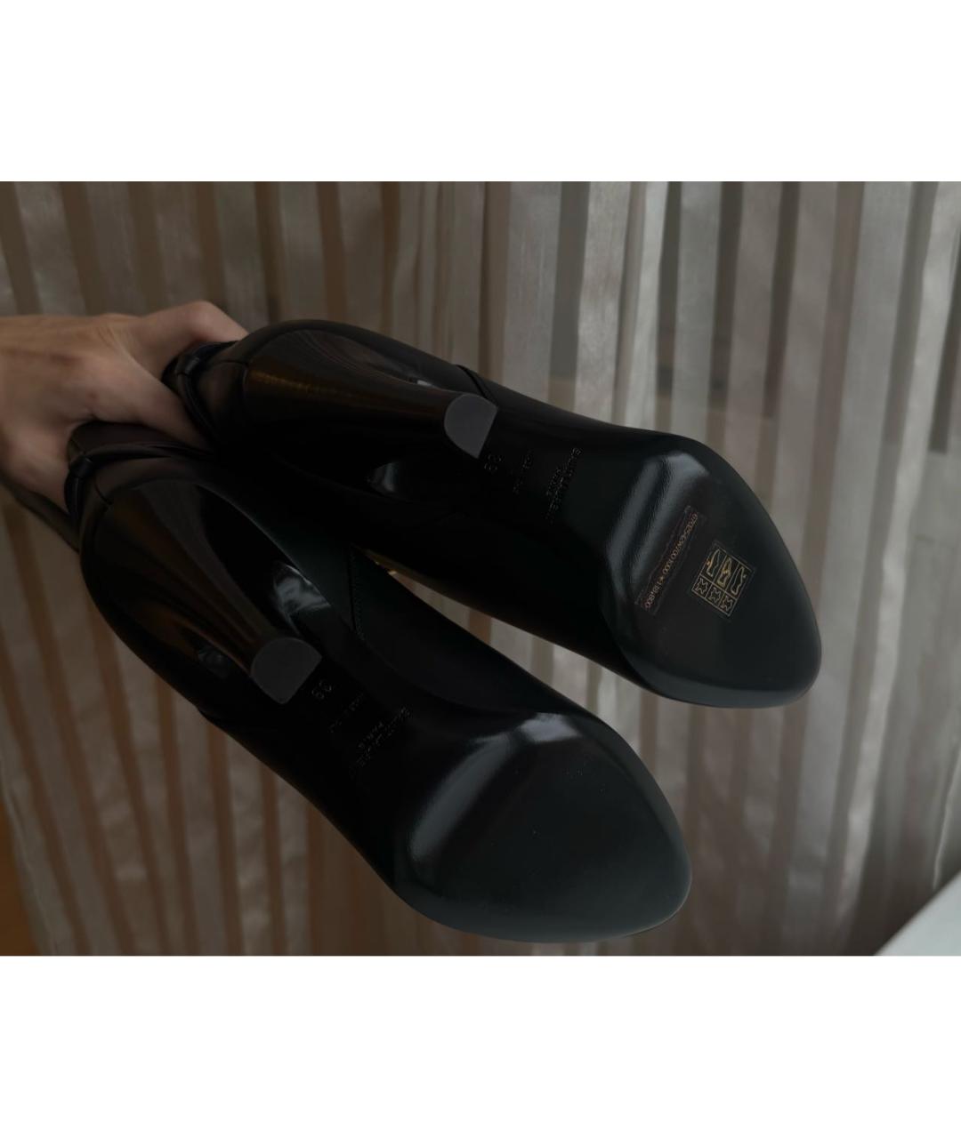SAINT LAURENT Черные кожаные сапоги, фото 5