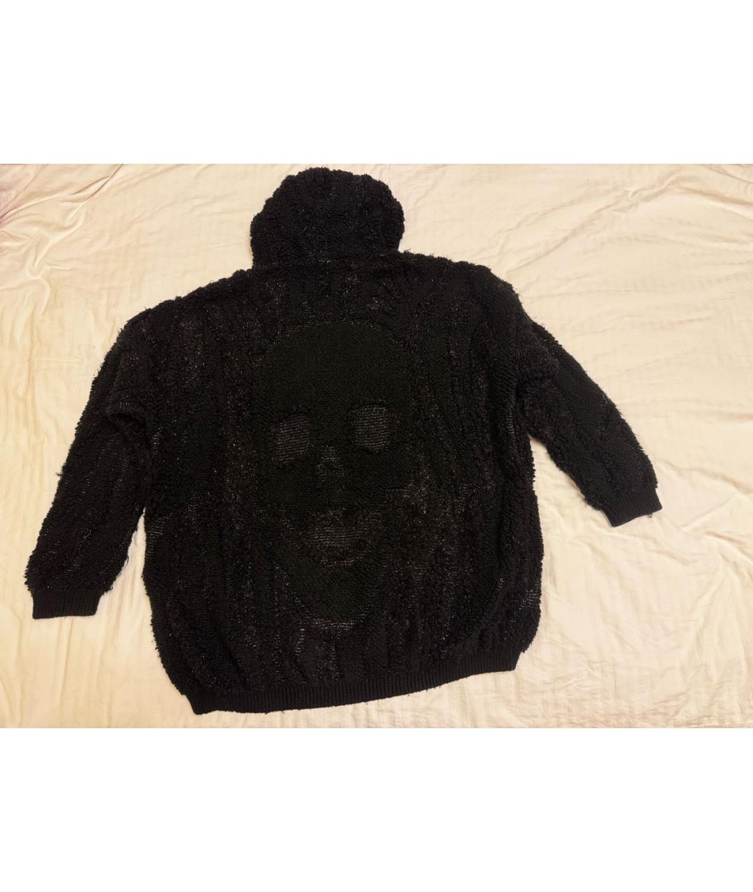 PHILIPP PLEIN Черный шерстяной кардиган, фото 2