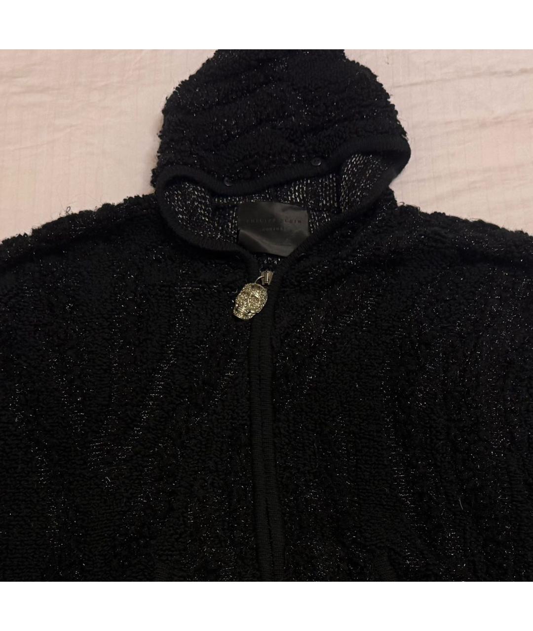 PHILIPP PLEIN Черный шерстяной кардиган, фото 4