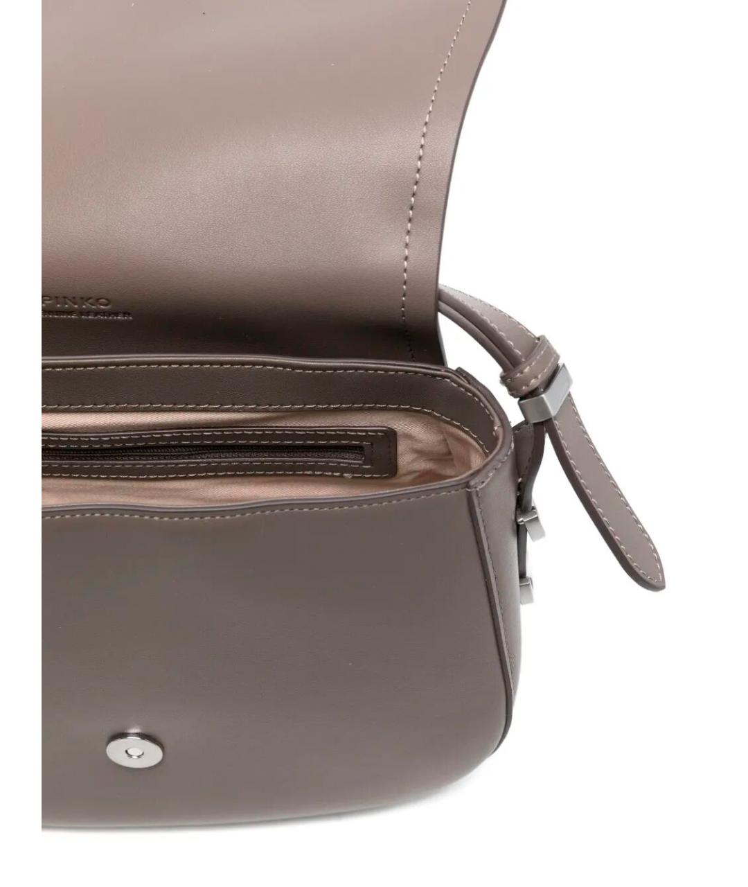 PINKO Серая синтетическая сумка через плечо, фото 3