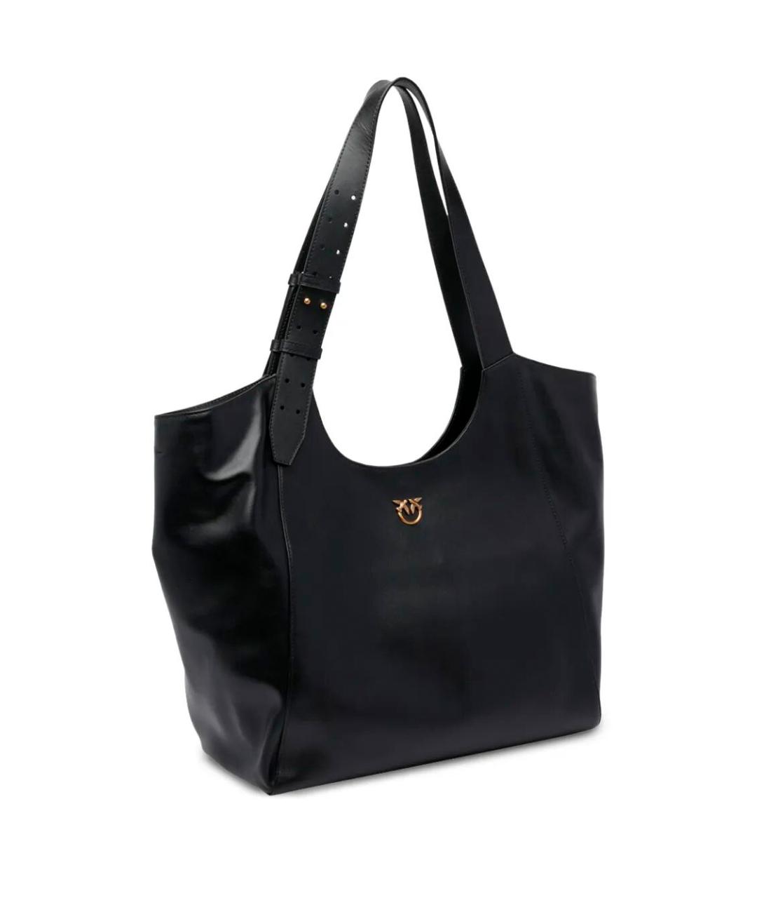 PINKO Черная хлопковая сумка тоут, фото 4