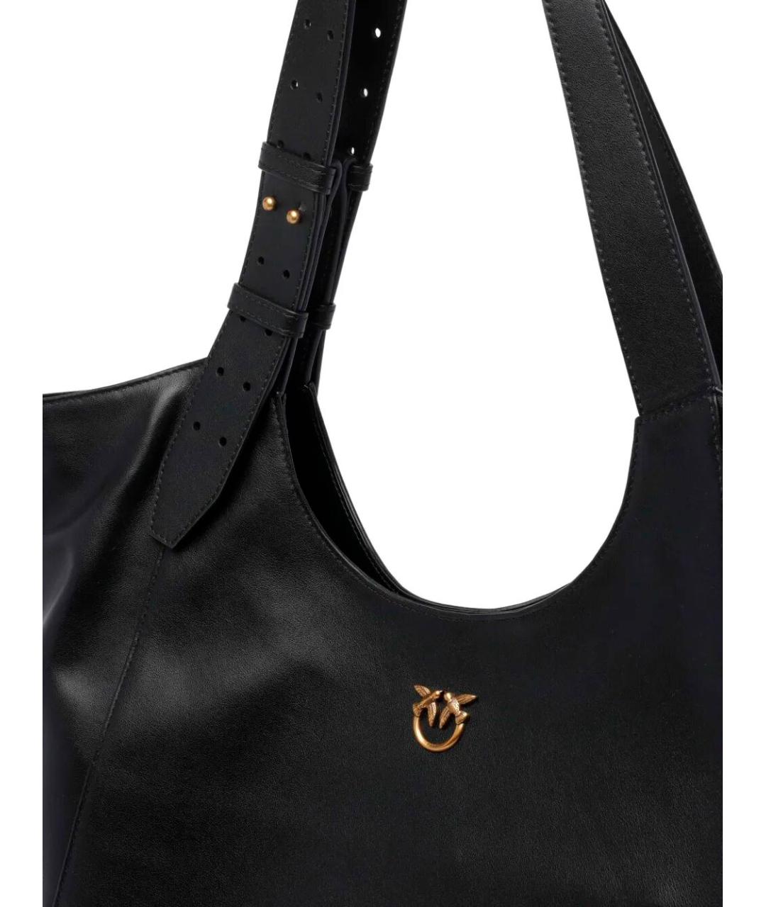 PINKO Черная хлопковая сумка тоут, фото 3