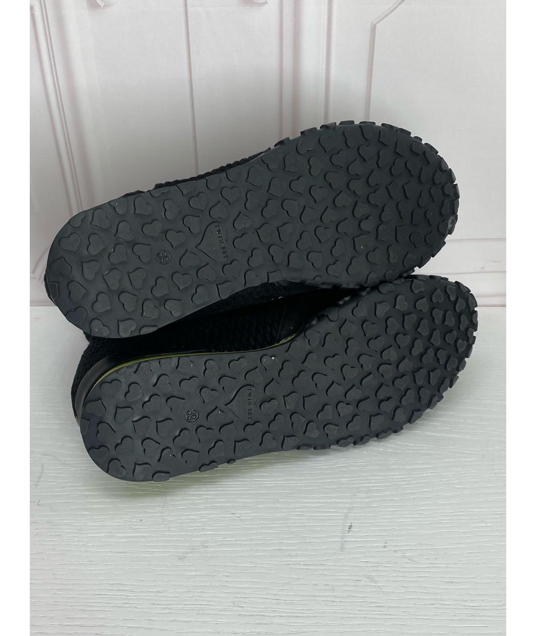 TWIN-SET Черные замшевые ботинки, фото 6