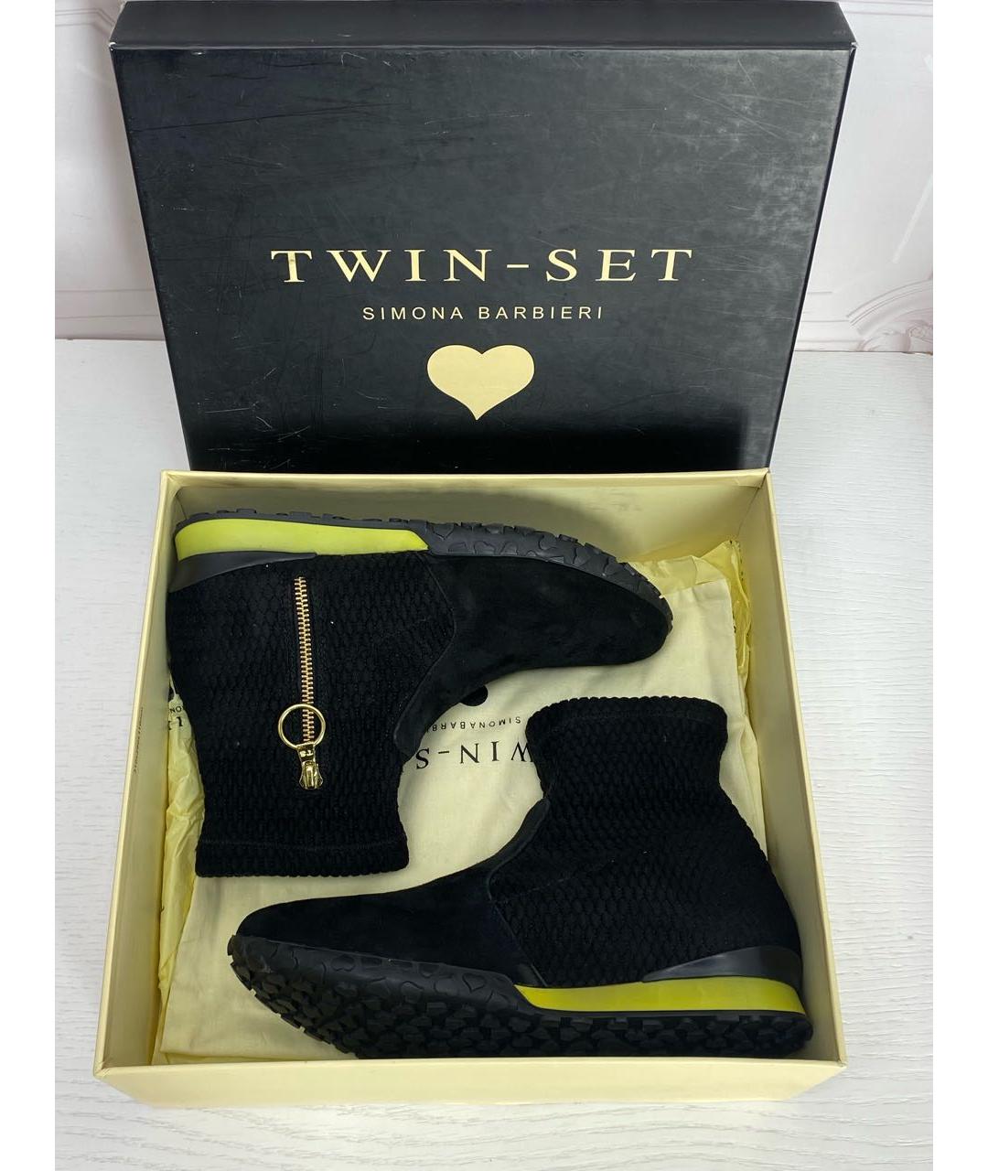 TWIN-SET Черные замшевые ботинки, фото 8