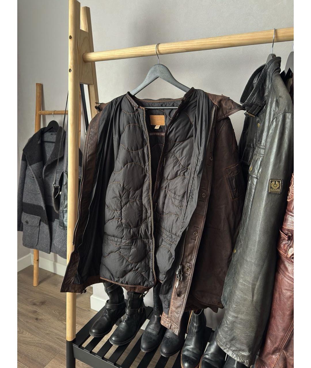 PARAJUMPERS Коричневая кожаная куртка, фото 3