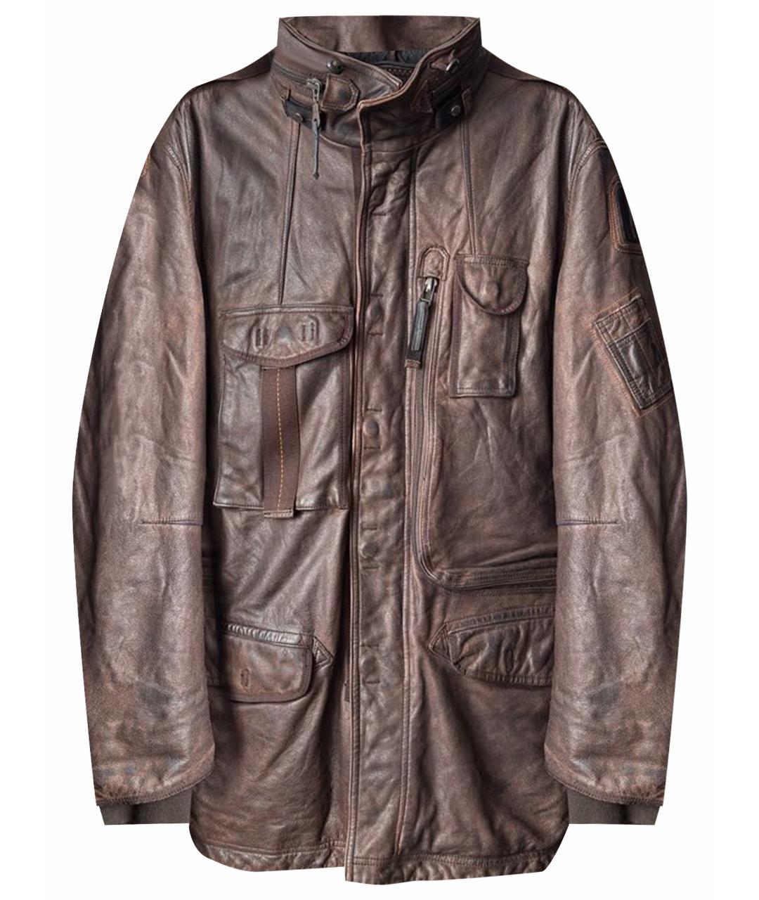 PARAJUMPERS Коричневая кожаная куртка, фото 1