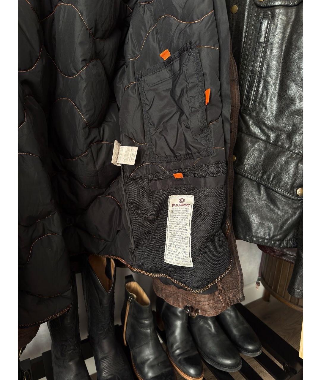 PARAJUMPERS Коричневая кожаная куртка, фото 5
