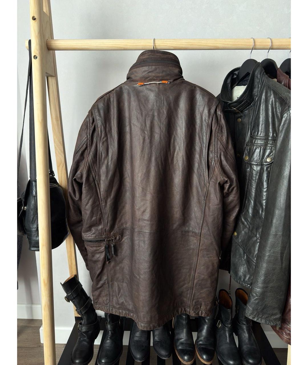 PARAJUMPERS Коричневая кожаная куртка, фото 4