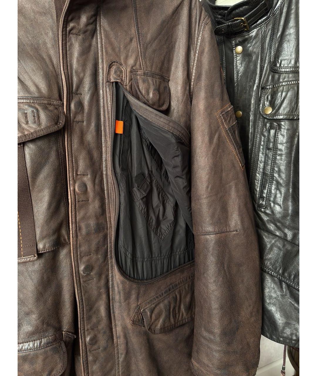 PARAJUMPERS Коричневая кожаная куртка, фото 8