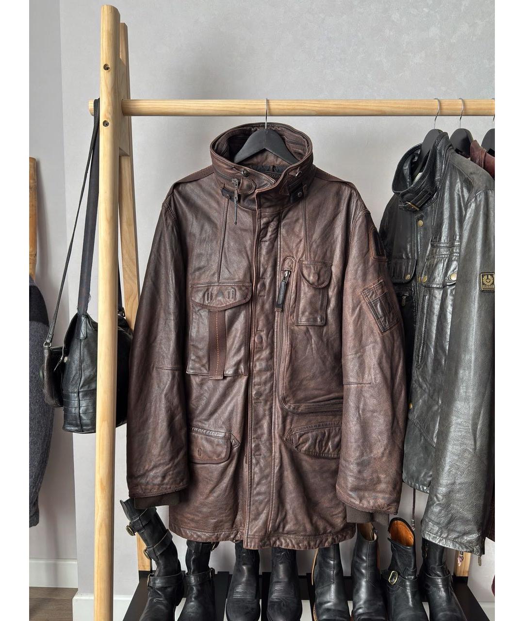 PARAJUMPERS Коричневая кожаная куртка, фото 9