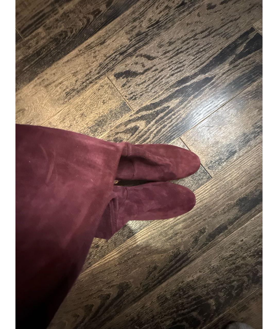 STUART WEITZMAN Бордовые замшевые ботфорты, фото 3