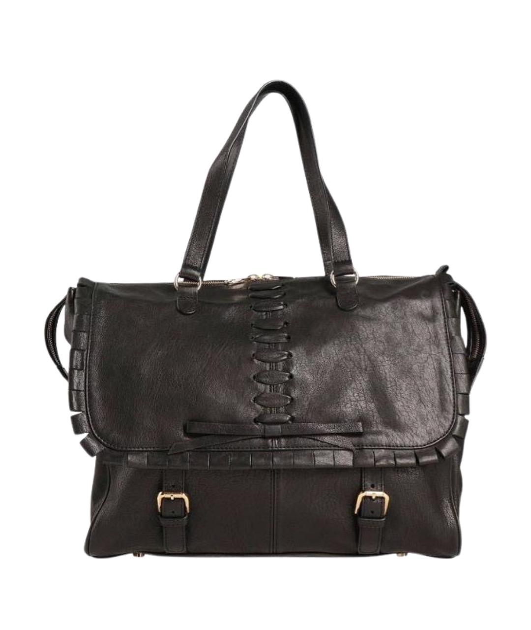 VALENTINO Черная кожаная сумка с короткими ручками, фото 1