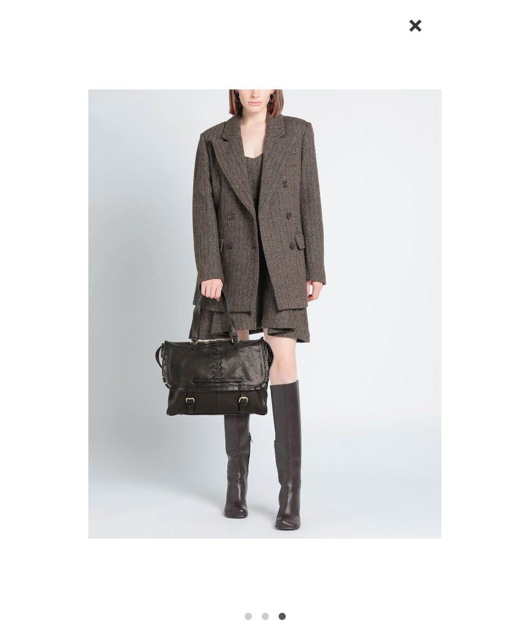 VALENTINO Черная кожаная сумка с короткими ручками, фото 4