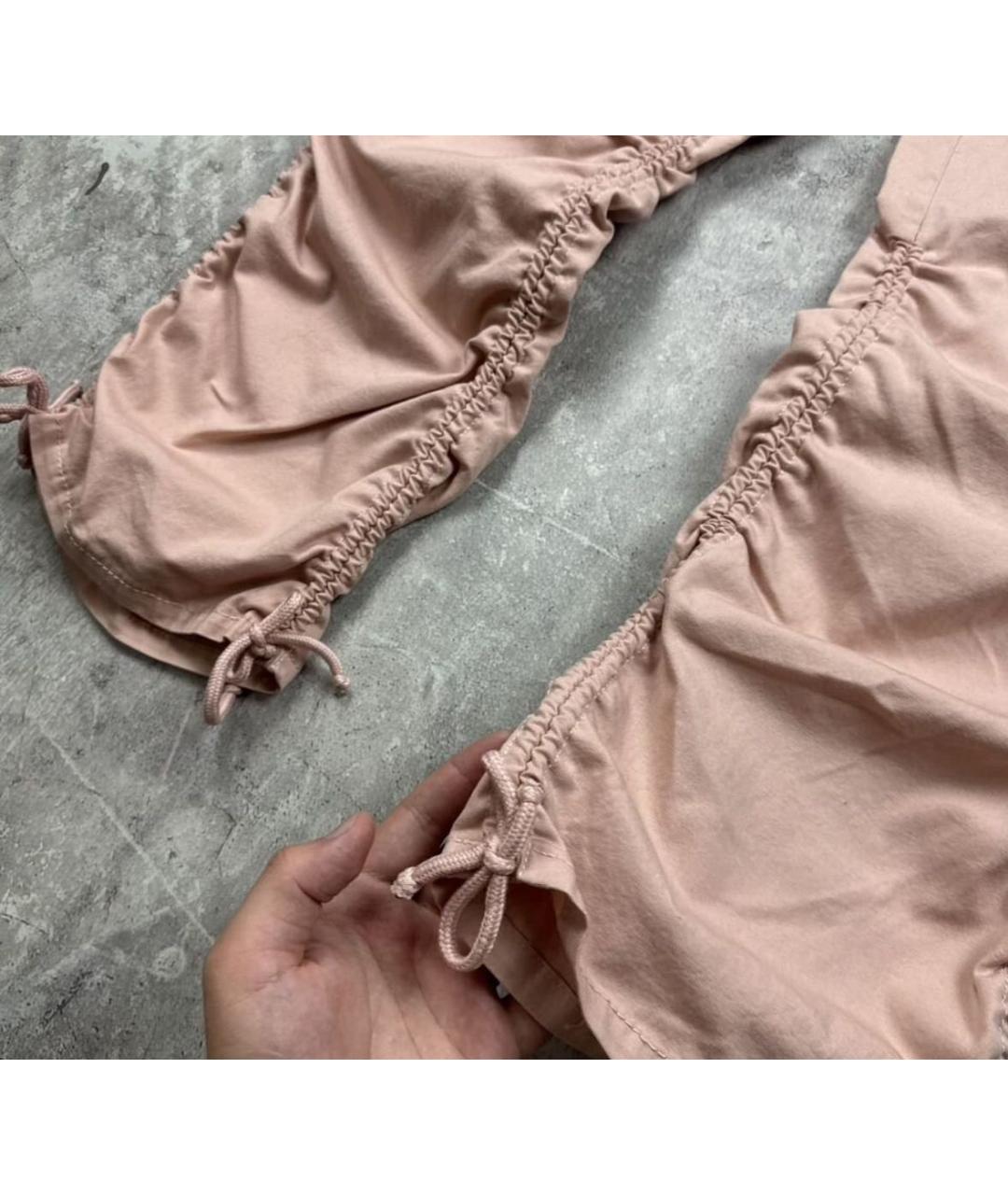 MOSCHINO Коралловые полиэстеровые прямые брюки, фото 2