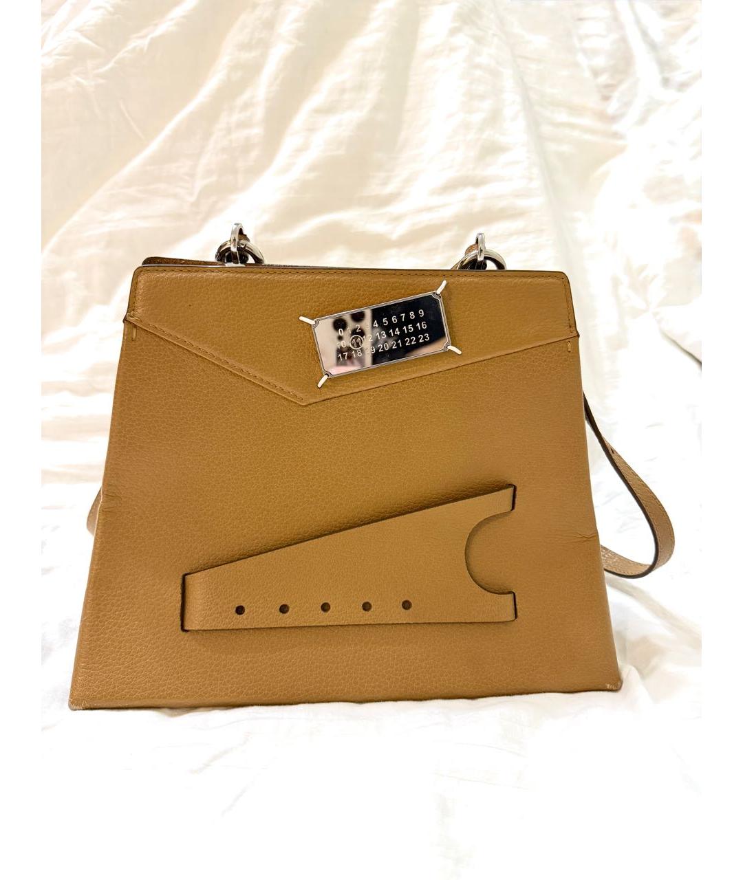 MAISON MARGIELA Бежевая кожаная сумка через плечо, фото 8