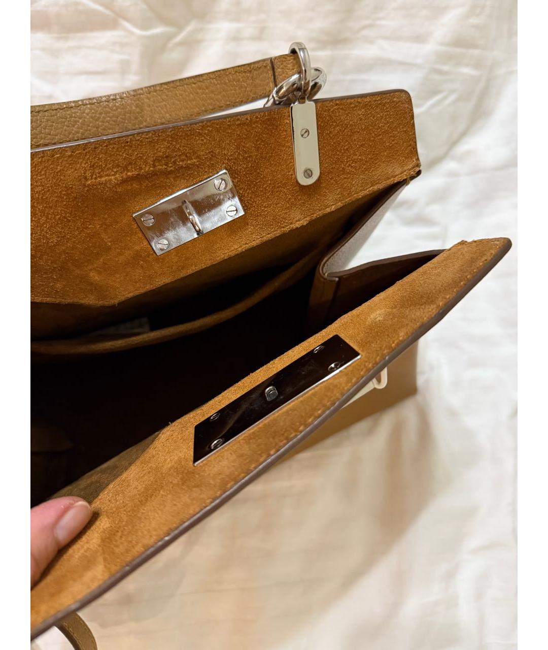 MAISON MARGIELA Бежевая кожаная сумка через плечо, фото 4