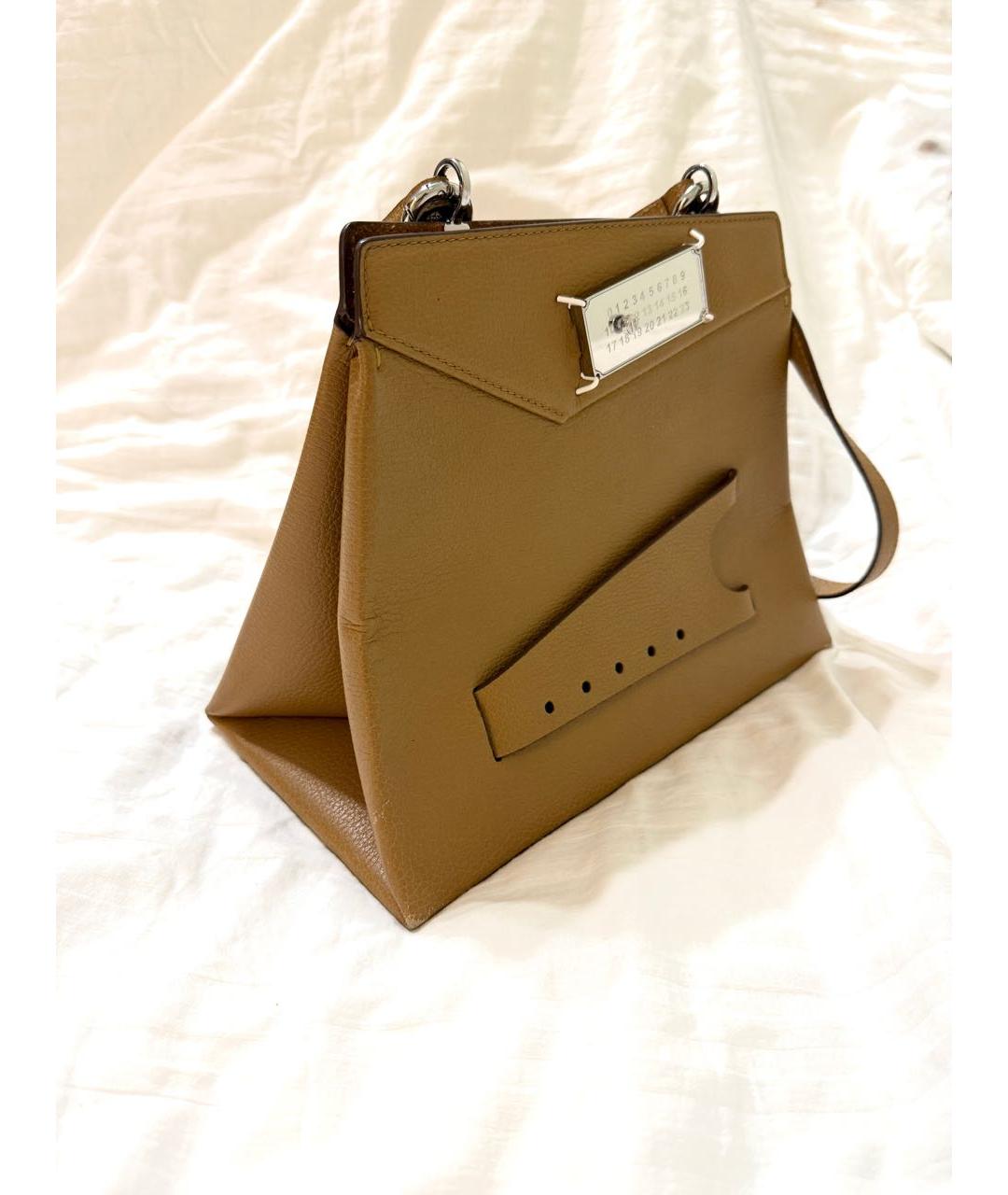 MAISON MARGIELA Бежевая кожаная сумка через плечо, фото 2