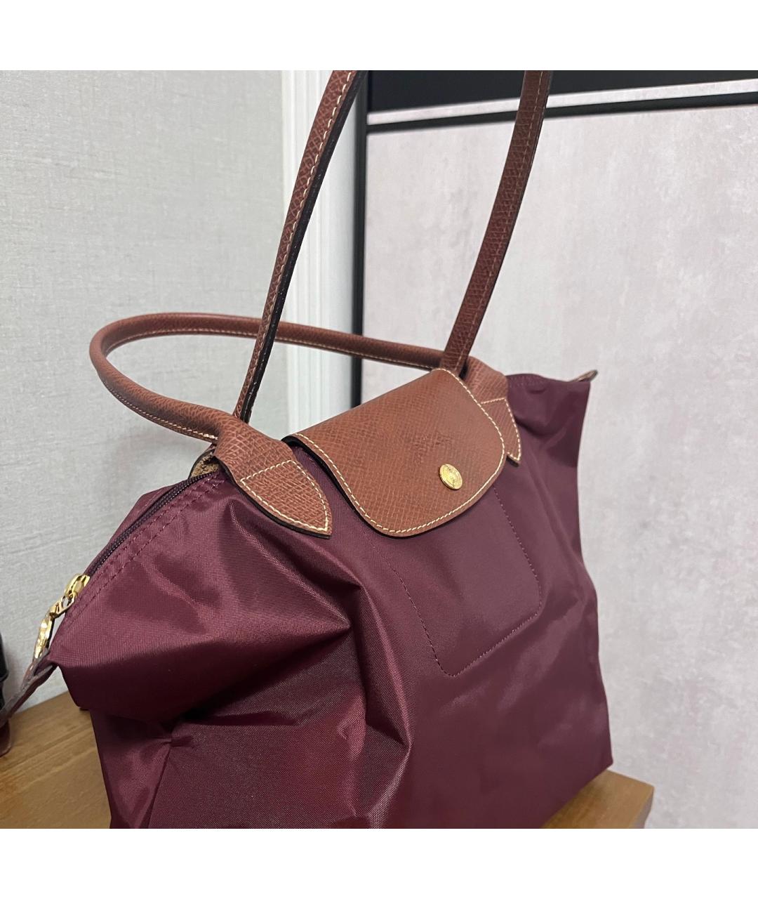 LONGCHAMP Бордовая сумка тоут, фото 2