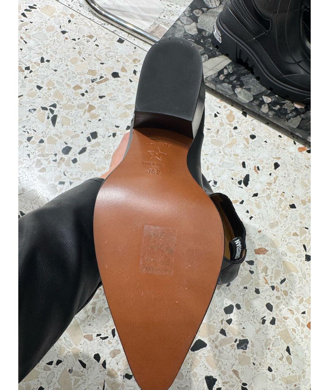 CHRISTIAN DIOR Черные кожаные ботинки, фото 4