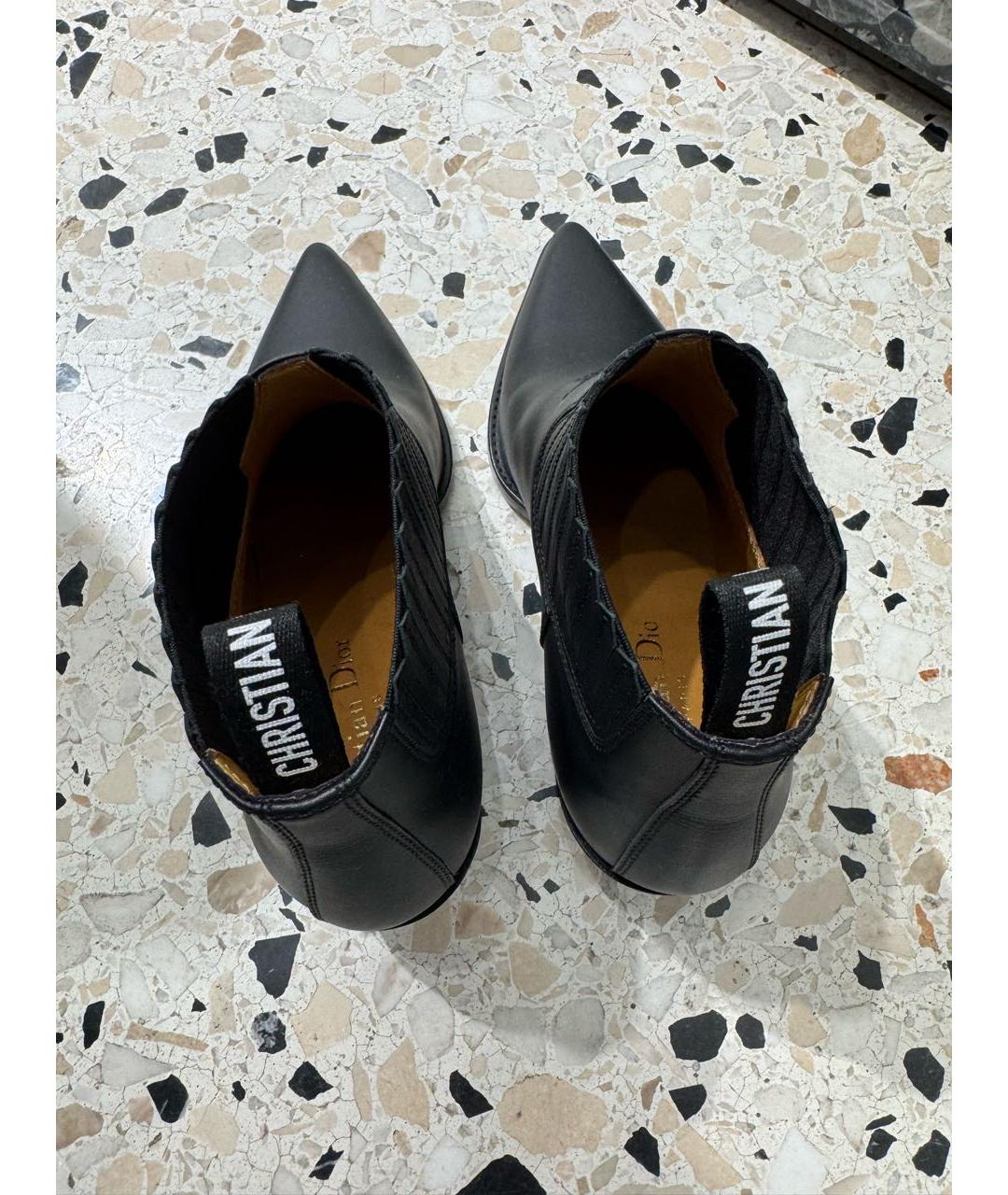 CHRISTIAN DIOR Черные кожаные ботинки, фото 3