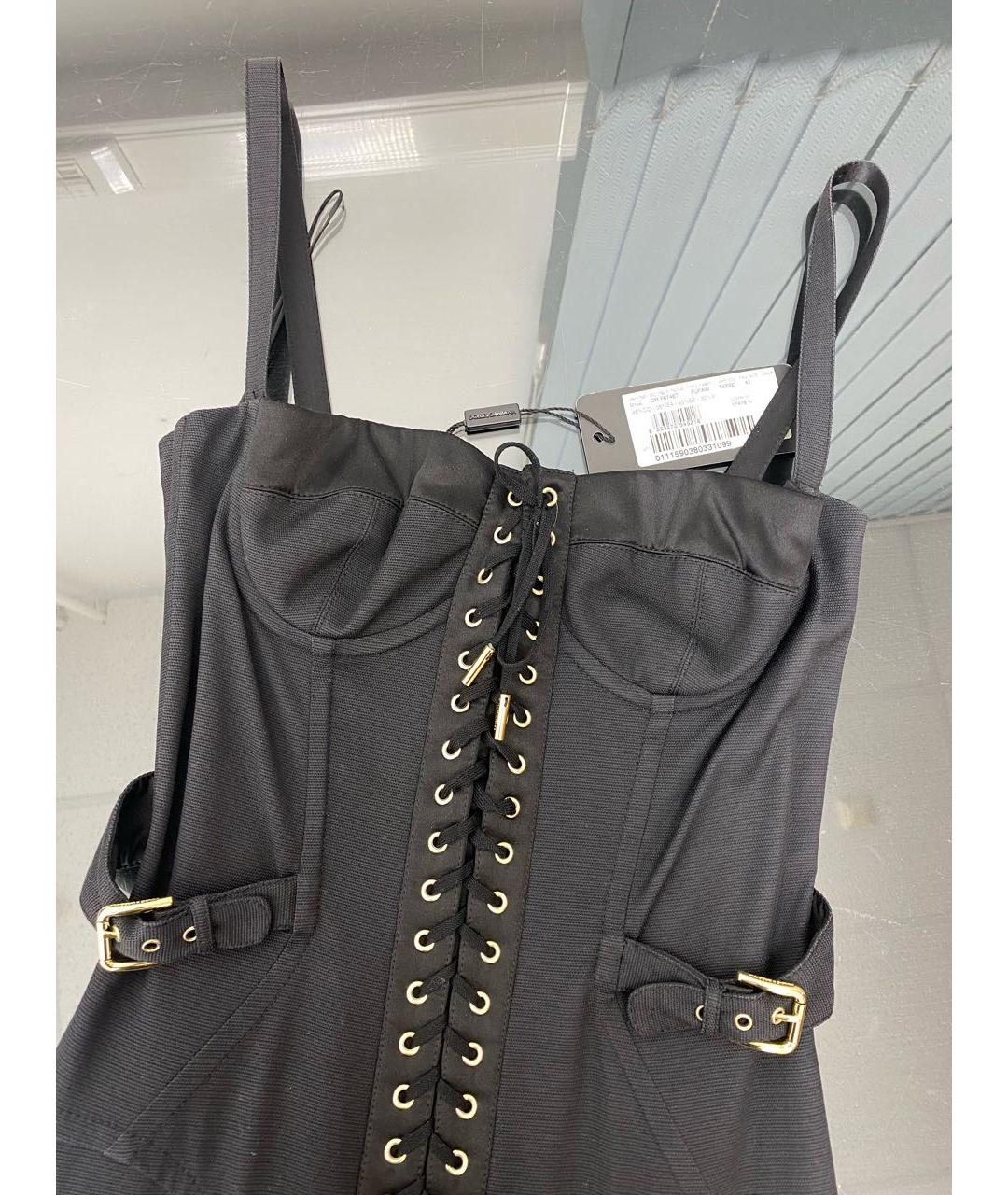 DOLCE&GABBANA Черное хлопковое платье, фото 3