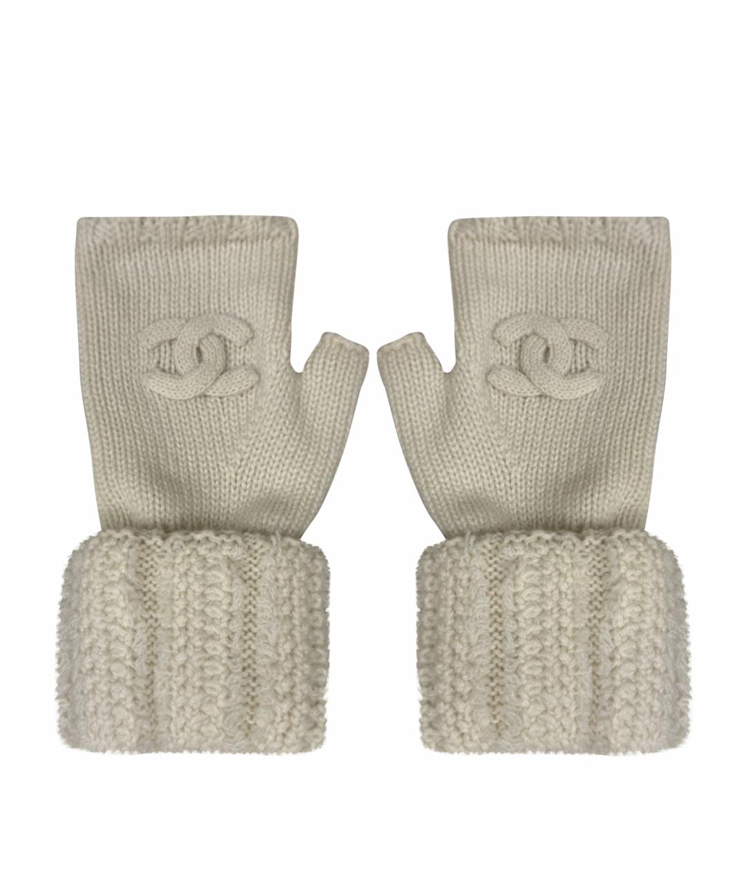CHANEL Бежевые кашемировые митенки, фото 1