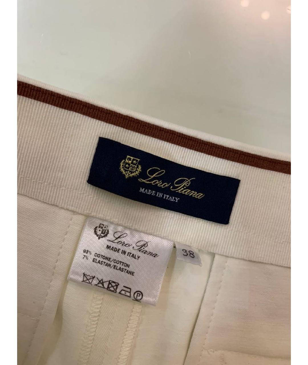LORO PIANA Белые хлопковые шорты, фото 5
