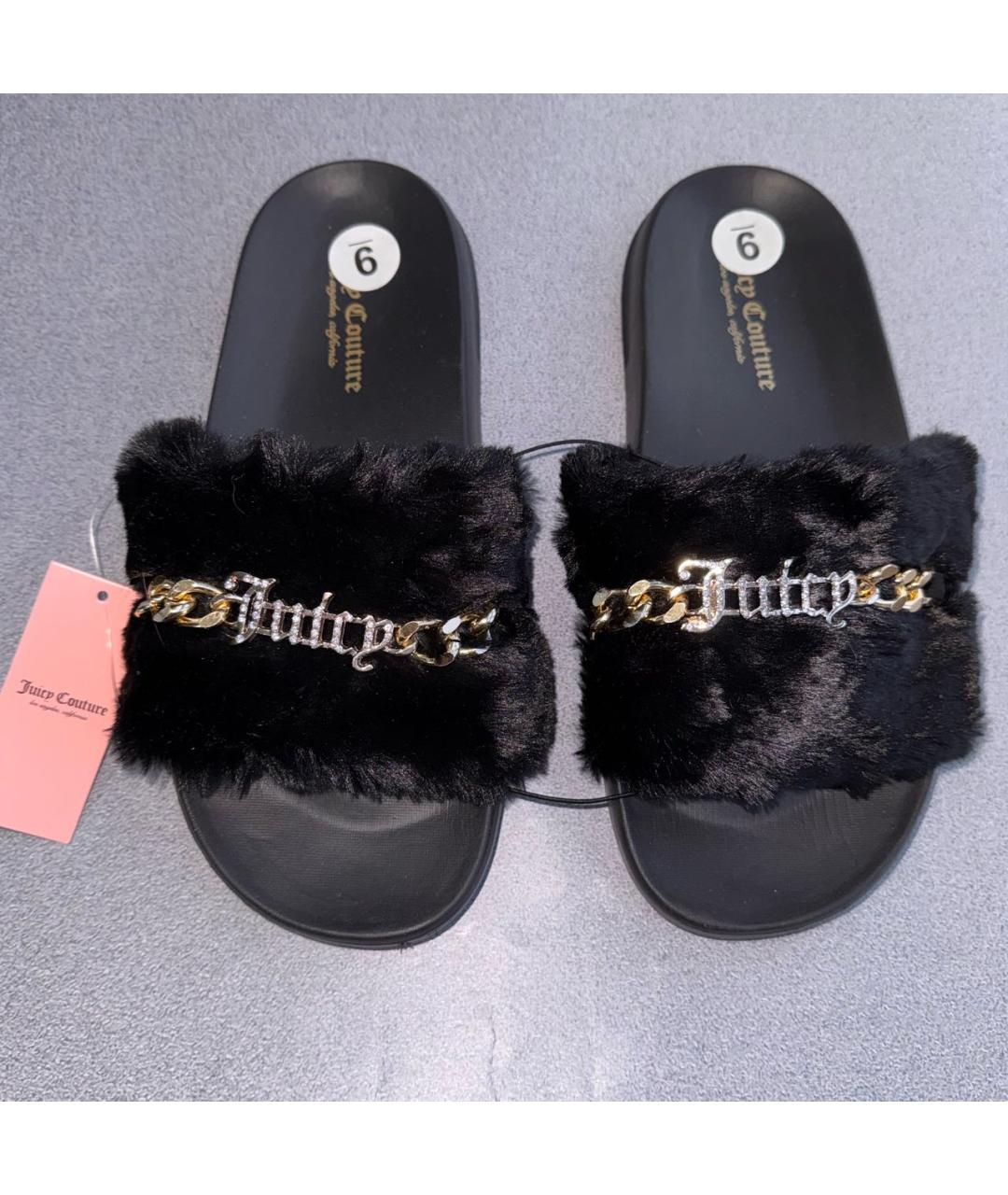 JUICY COUTURE Черные шлепанцы, фото 2