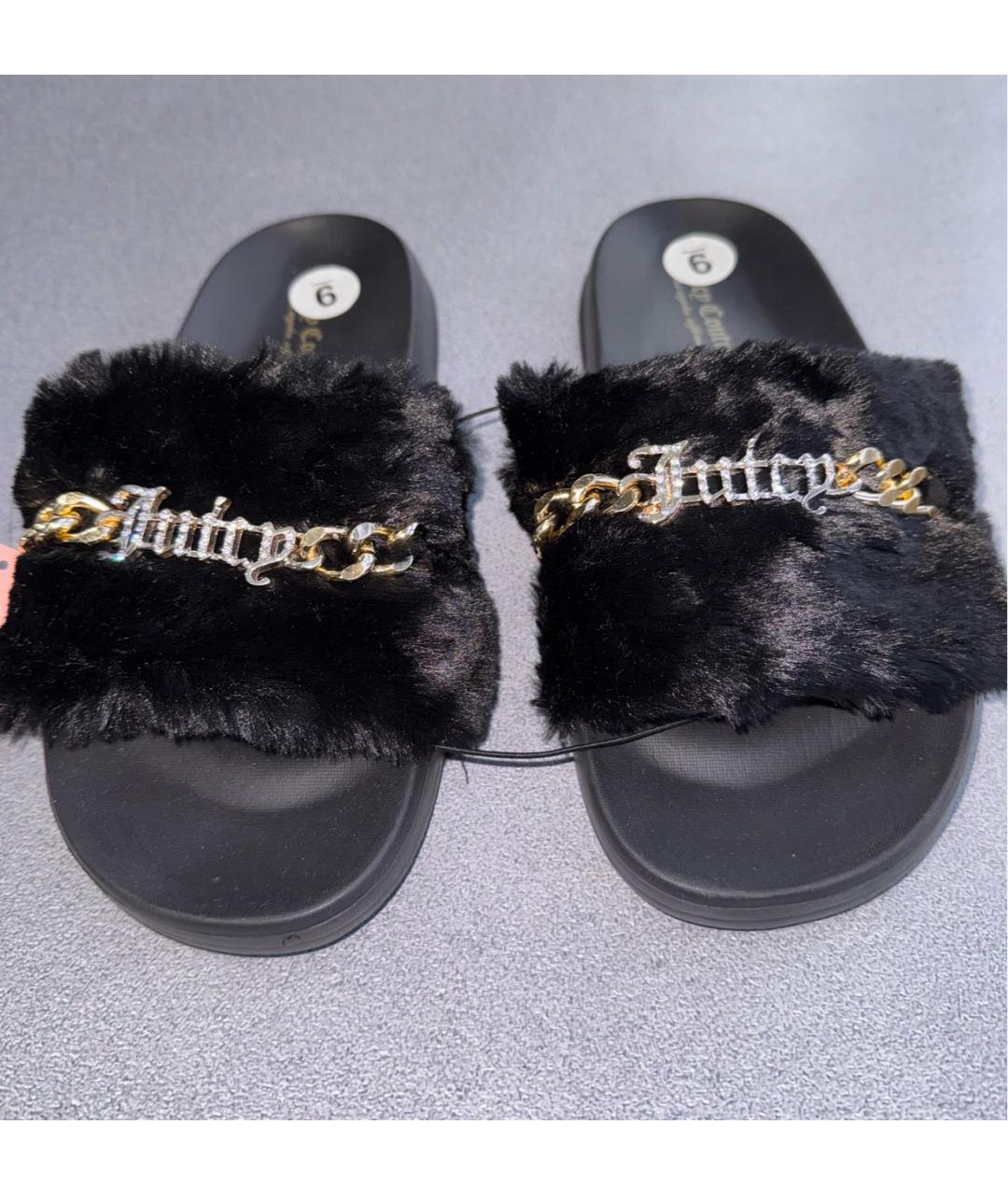 JUICY COUTURE Черные шлепанцы, фото 7
