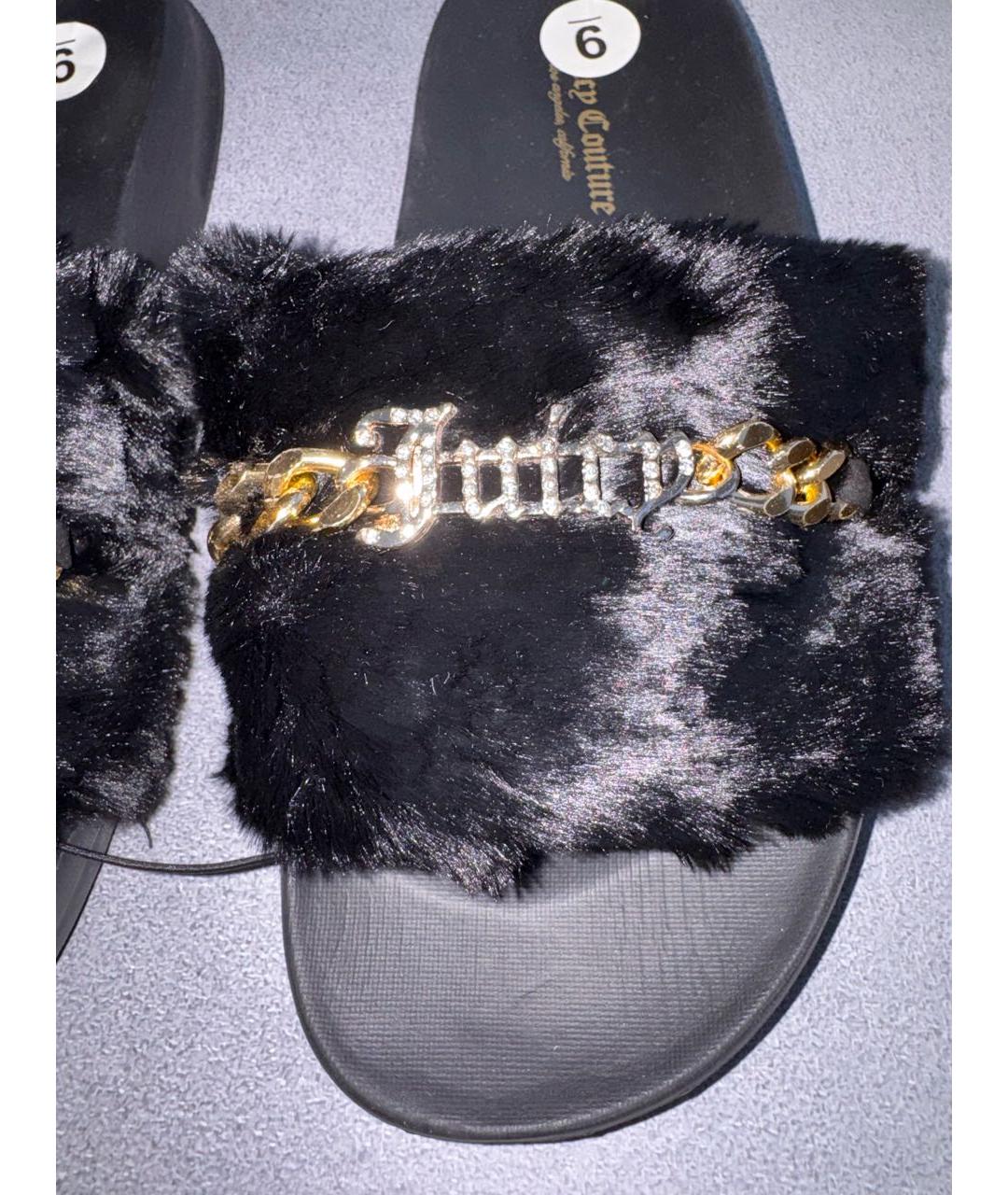 JUICY COUTURE Черные шлепанцы, фото 5