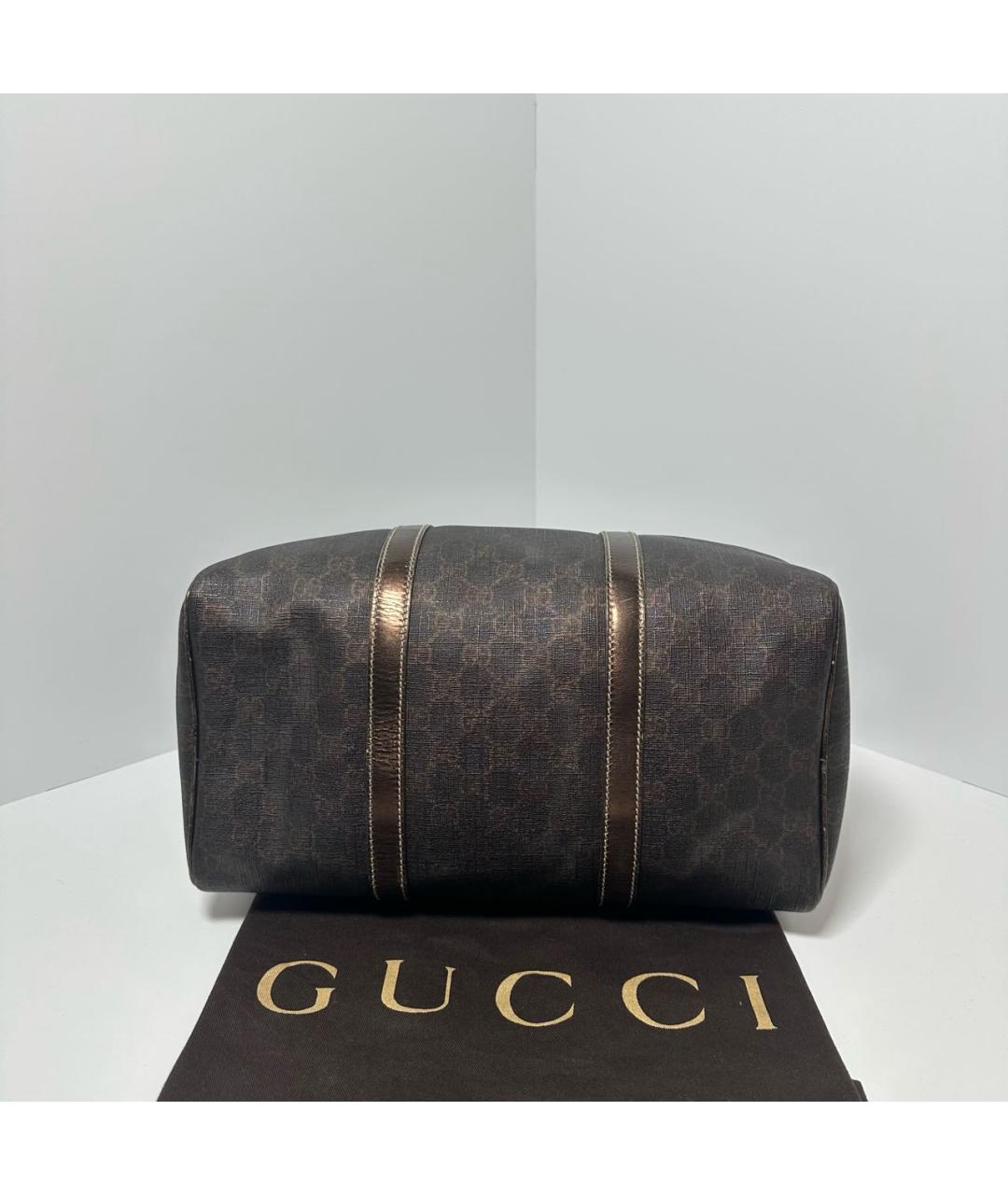 GUCCI Антрацитовая кожаная дорожная/спортивная сумка, фото 6