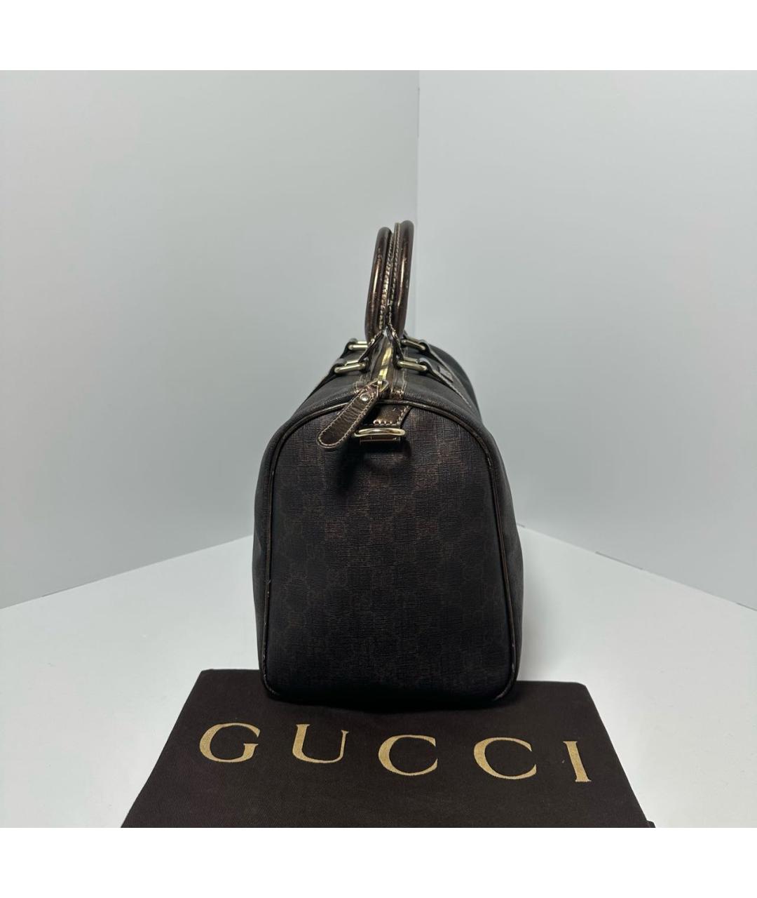 GUCCI Антрацитовая кожаная дорожная/спортивная сумка, фото 4