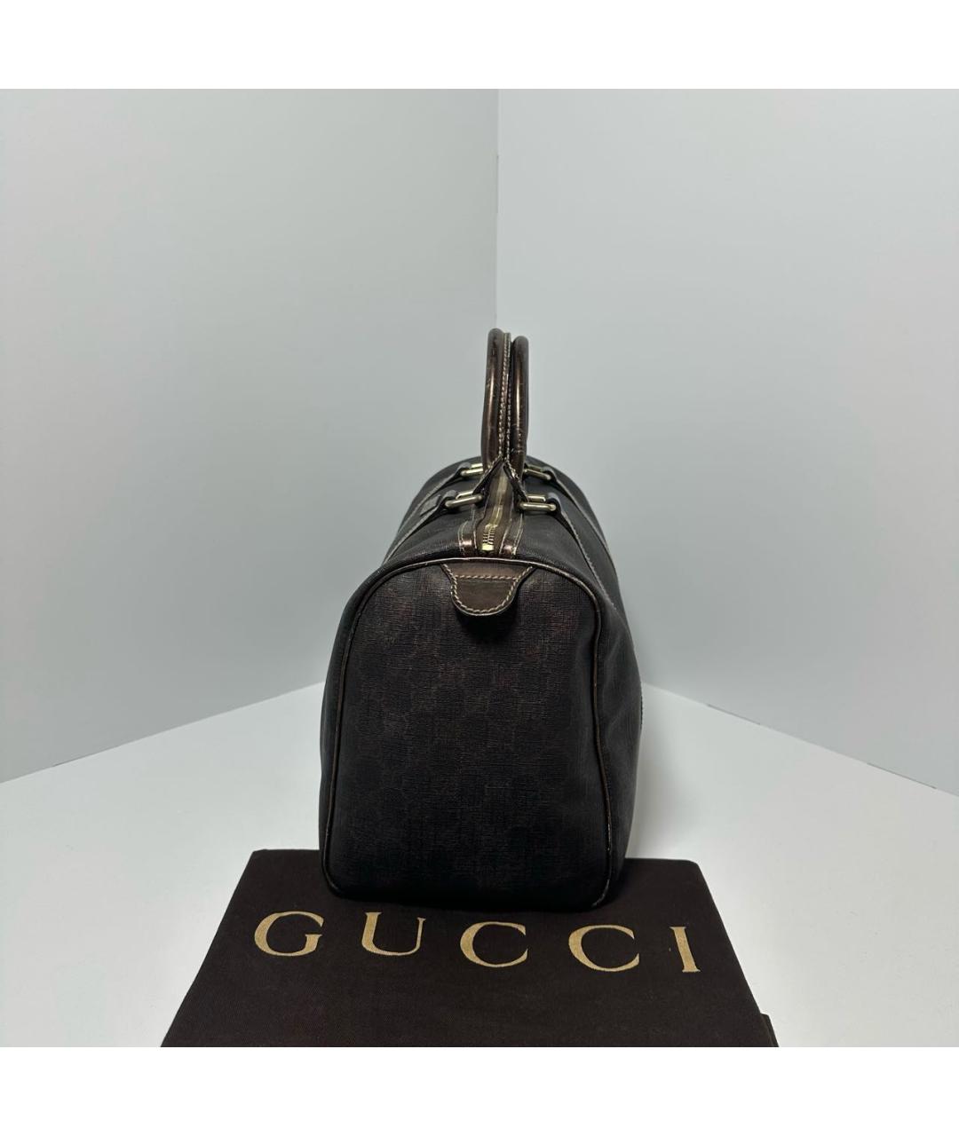 GUCCI Антрацитовая кожаная дорожная/спортивная сумка, фото 5