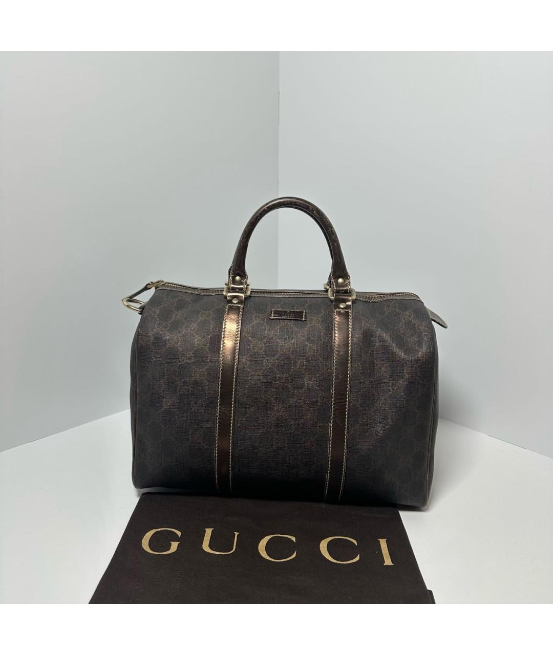 GUCCI Антрацитовая кожаная дорожная/спортивная сумка, фото 2