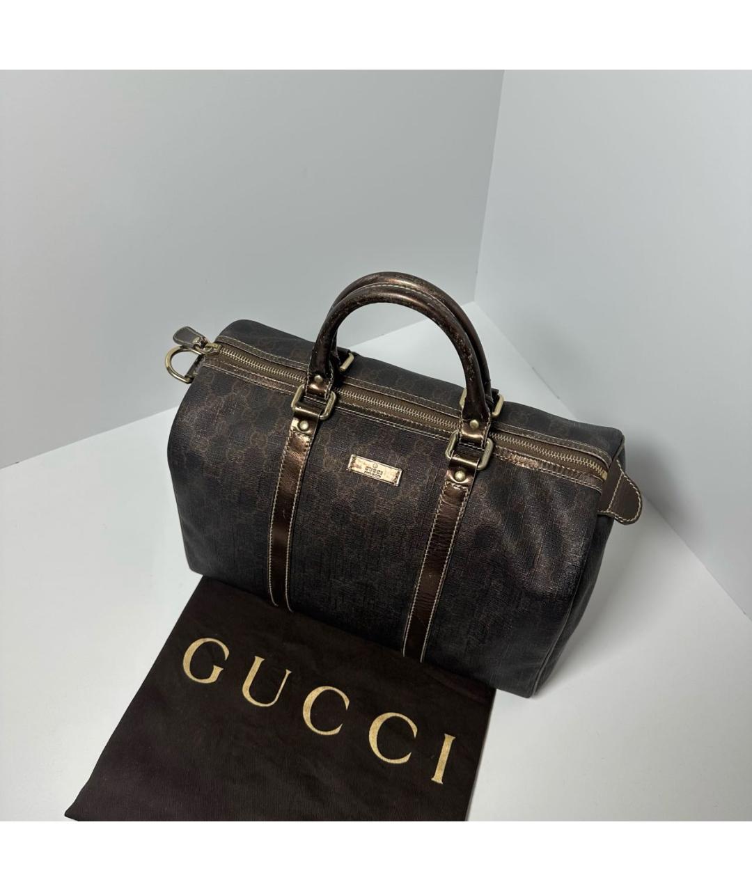 GUCCI Антрацитовая кожаная дорожная/спортивная сумка, фото 9