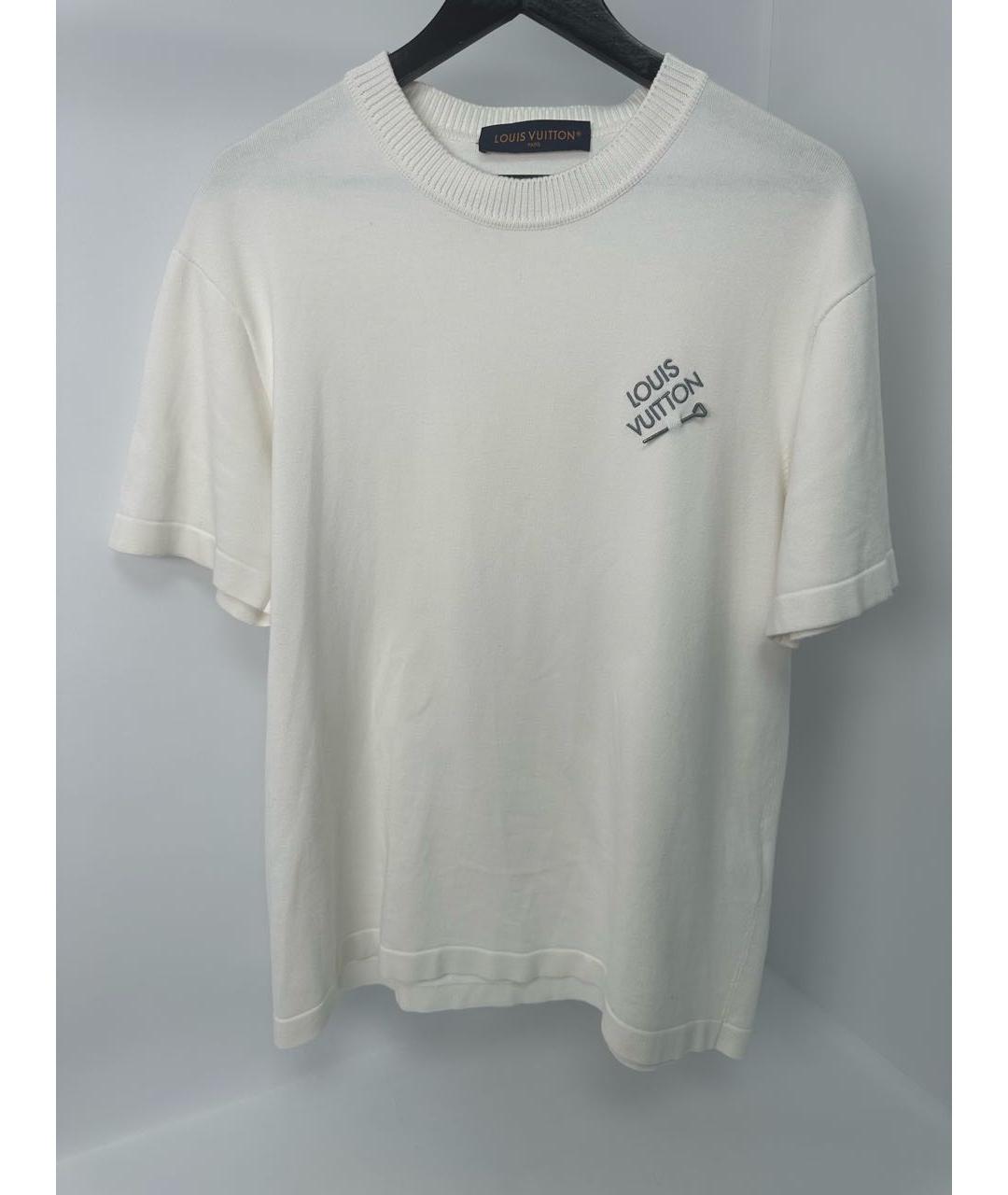LOUIS VUITTON Белая хлопковая футболка, фото 2
