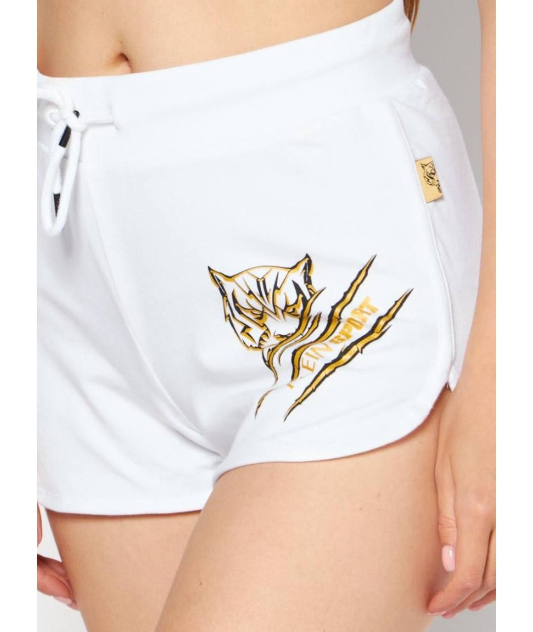 PLEIN SPORT Белые хлопковые шорты, фото 7